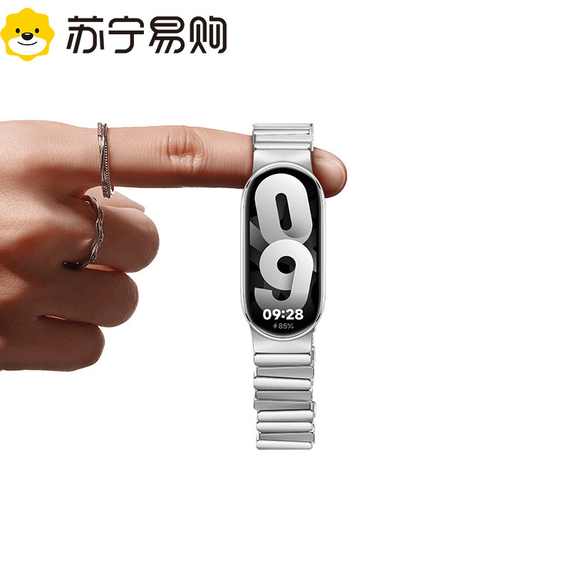 适用小米手环11表带9/10系列小米8手表带NFC版夏季替换带智能运动新款不规则金属镶钻高级小众男女配件1669D图片