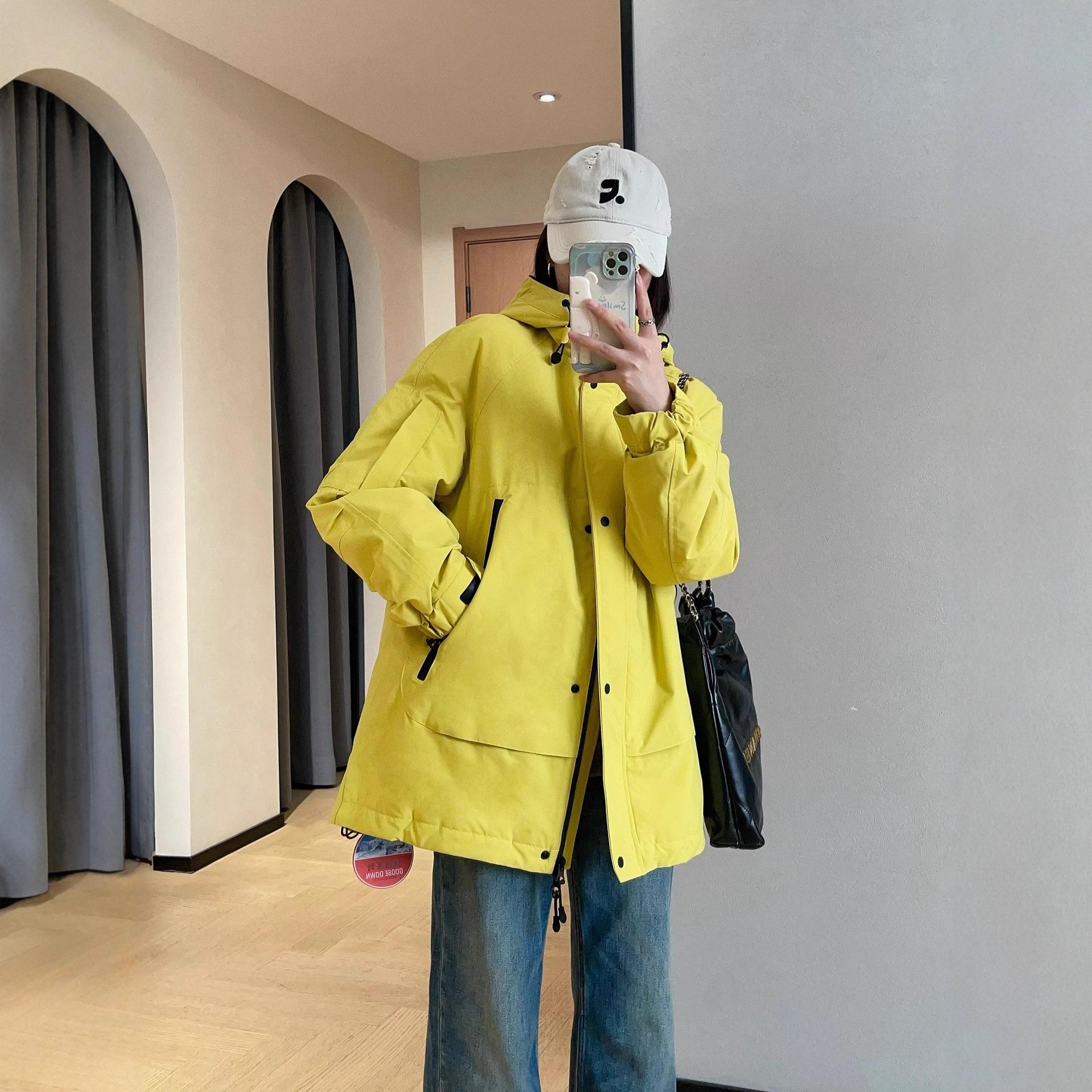 户外三防90白鹅绒中长款加厚冲锋衣羽绒服外套女2025冬新G110313