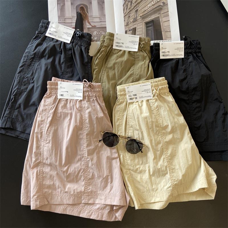 日单U~2025夏季新款女装休闲短裤舒适运动速干薄款中裤吸汗五分裤