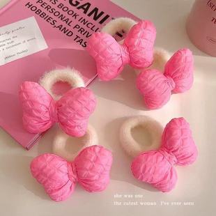 甜美少女蝴蝶结发圈可爱双马尾扎发头绳高弹力橡皮筋儿童头饰发绳