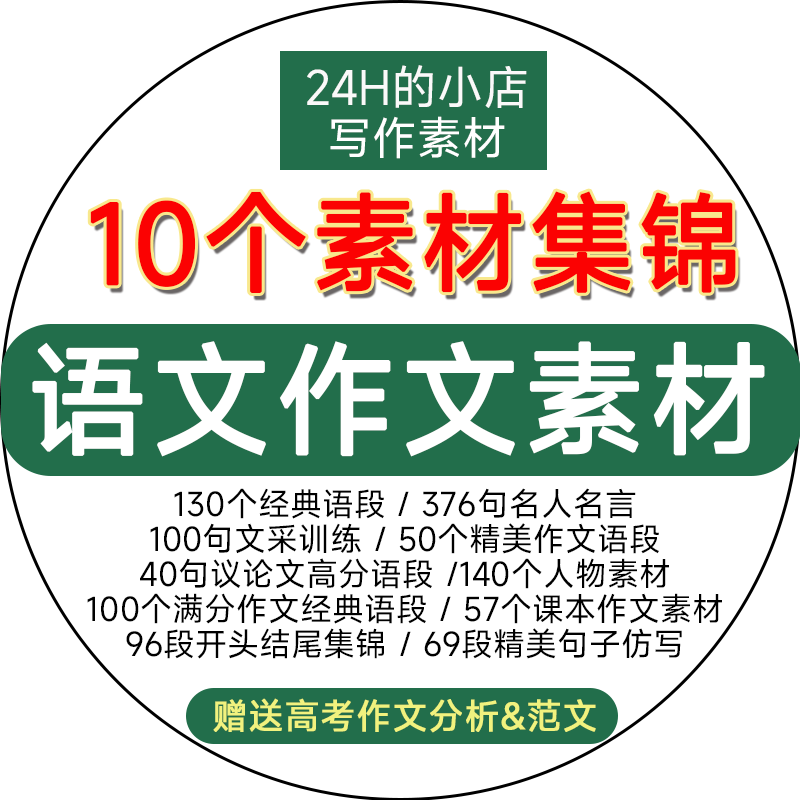 高中高考语文作文素材电子版满分作文写作通用模板及范文句子