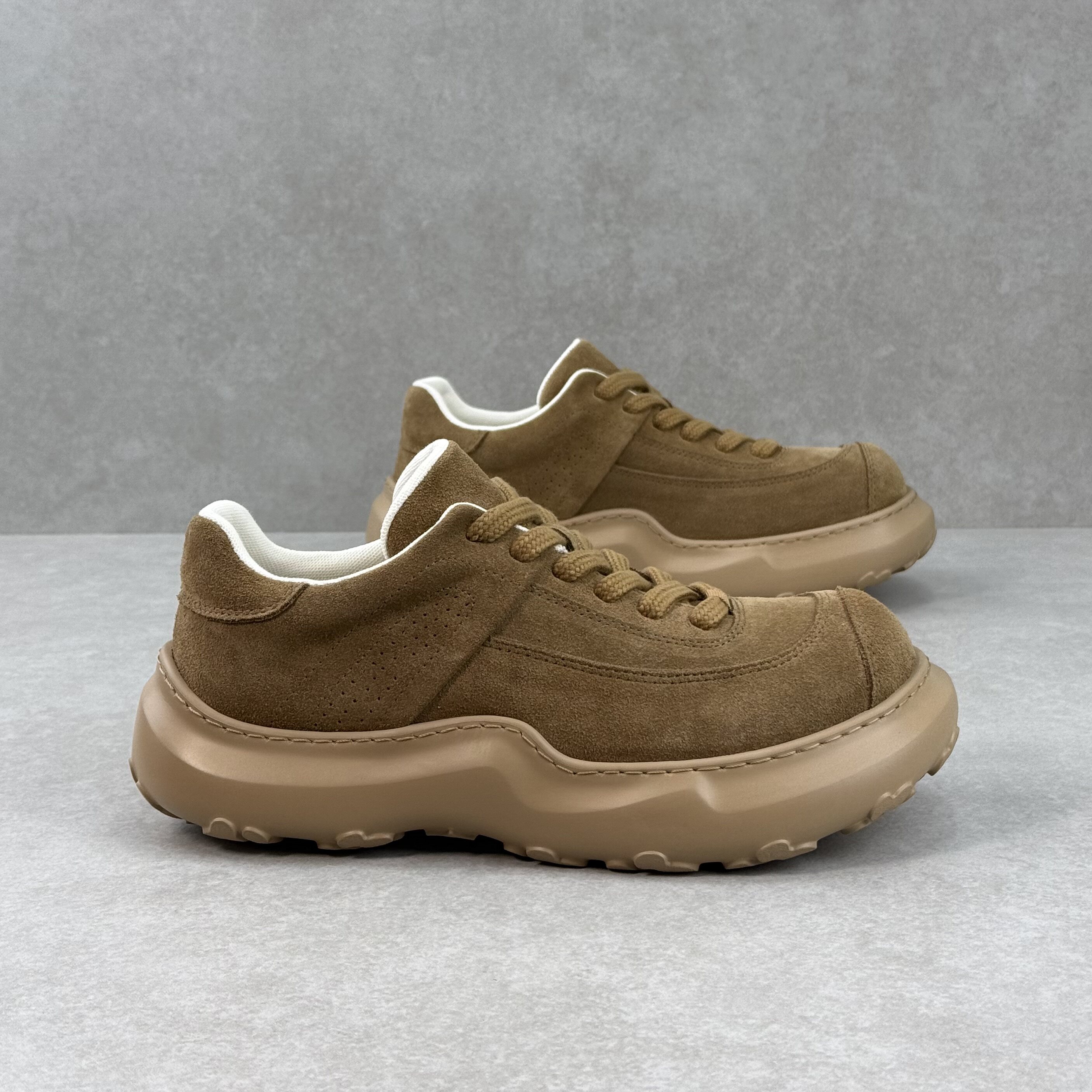 美式复古勃肯系带休闲鞋日系磨砂牛皮户外大头工装鞋小众厚底男鞋