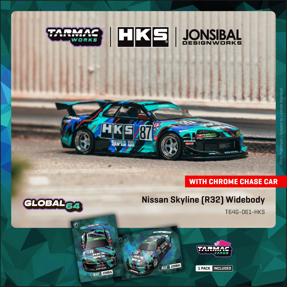 Tarmac TW 1:64 日产 Skyline GTR R32 HKS 宽体 合金车模