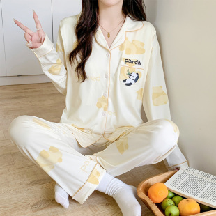 带胸垫月子服春秋季 产妇喂奶10月份坐月 产后孕妇睡衣哺乳秋冬款