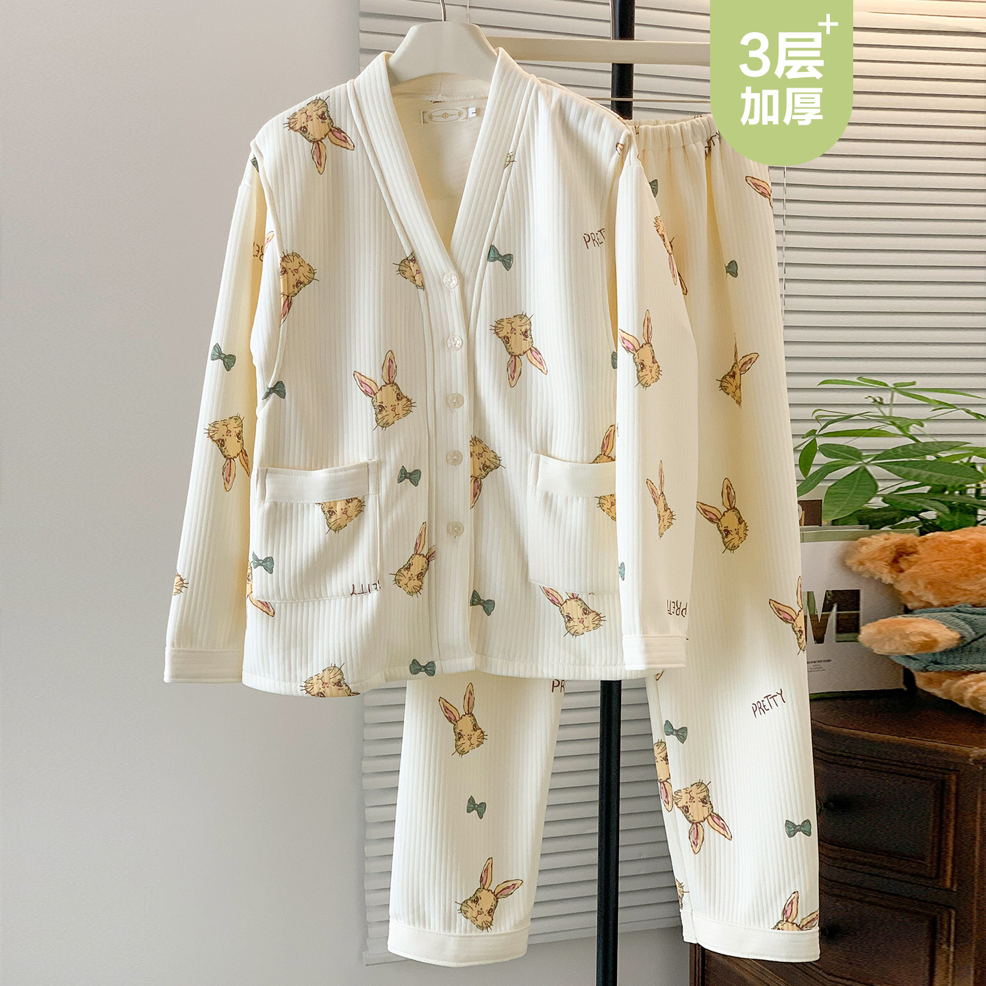 空气棉月子服秋冬季纯棉产后哺乳