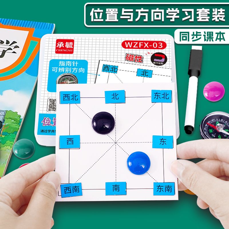 位置与方向二三年级下册数学教具东南西北磁性方位板学习演示套装
