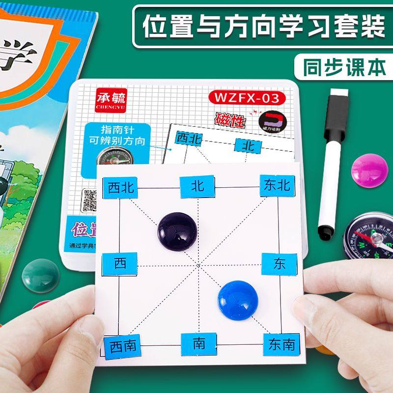 位置与方向三年级数学教具学习东南西北方位板磁性坐标图贴演示器