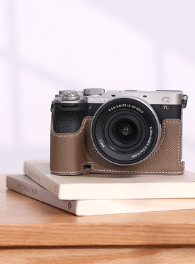 索尼A7C2保护套zve10二代相机包皮套真皮牛皮配件a7m4a6100a6400