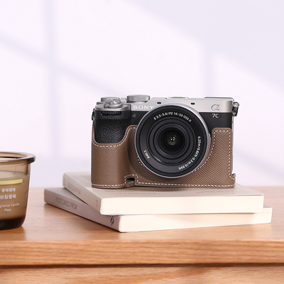 索尼A7C2保护套zve10二代相机包皮套真皮牛皮配件a7m4a6100a6400