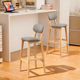 实木吧台椅轻奢高级感久坐不累酒吧高脚凳家用靠背收银台酒吧椅子