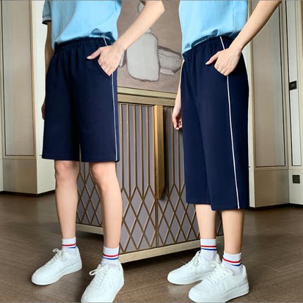 校服裤子中学生夏季薄款五分裤七分裤高中小学生一条杠校裤运动裤