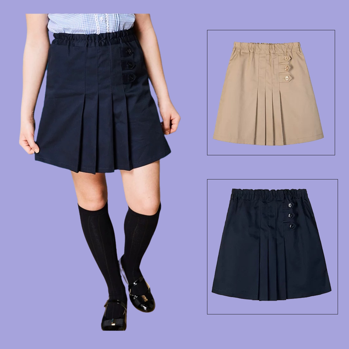 卡其色校服裙夏季英伦风半身裙