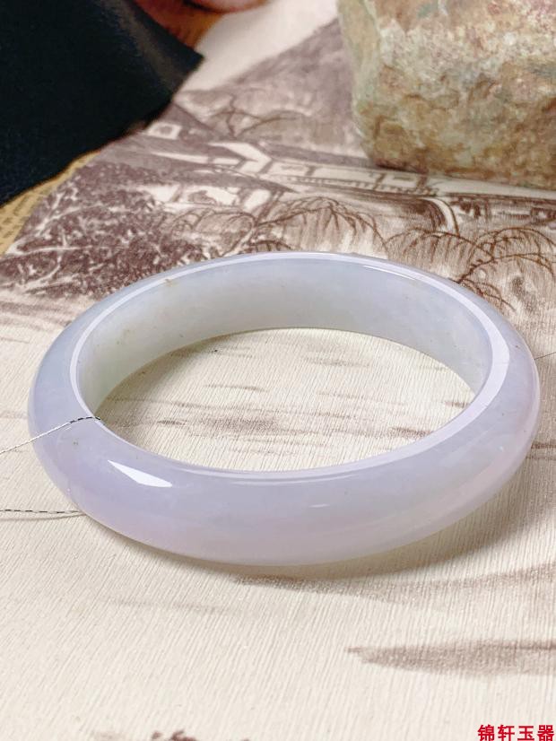 锦轩玉器天然缅甸糯种紫罗兰手镯