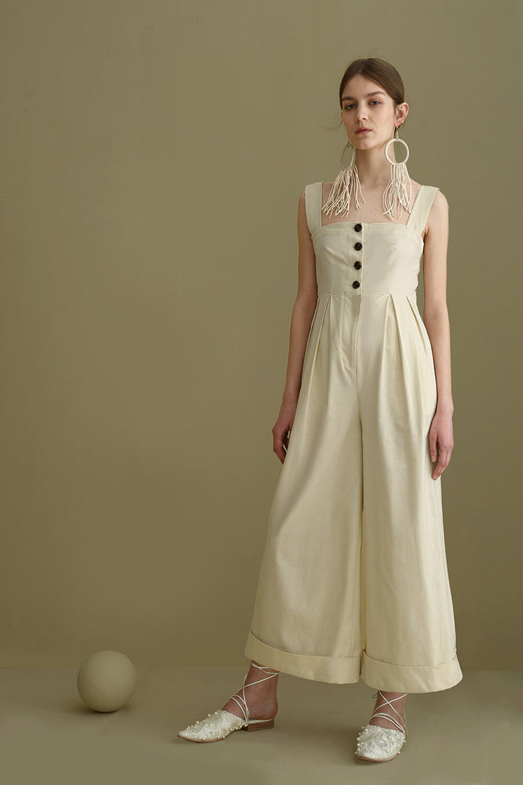 高腰THESELF休闲背带连体长裤