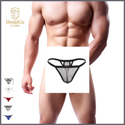 杜米国际时尚男士丁字内裤性感囊袋男T字裤 冰丝简约5267厂家现货