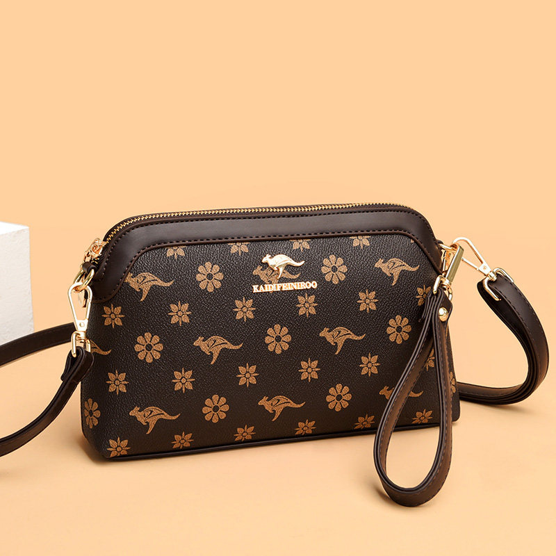 袋鼠女士包2022新款中年婆婆时尚大气大容量小挎包妈妈包包斜挎包