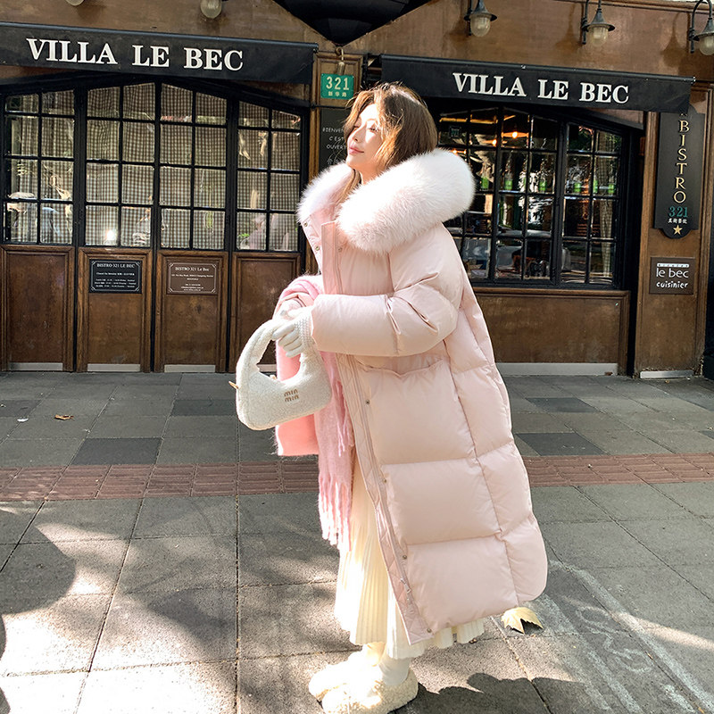 2025秋冬新款加厚羽绒棉服女棉袄显瘦大毛领中长款棉衣女小个子