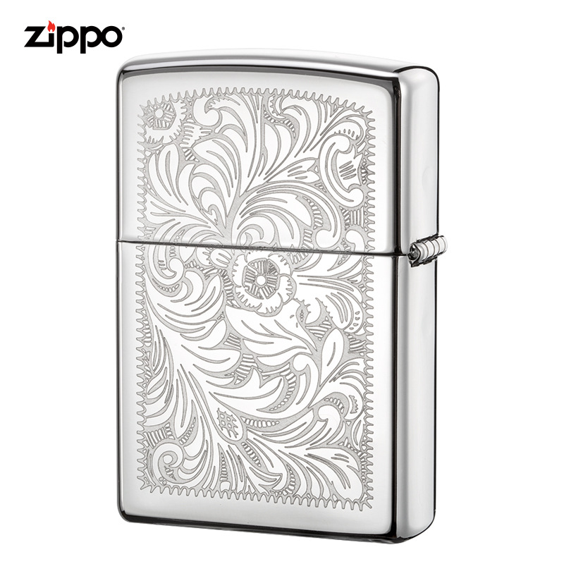 zippo打火机官方正版纤巧威尼斯人镜面打磨镀铬个性男友礼物喷火