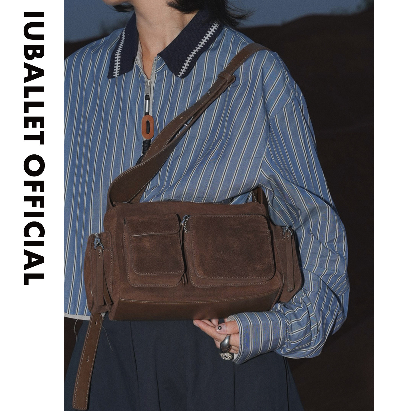 IUBALLET 相机包 2025秋冬新品麂皮机车包小众款单肩斜挎包