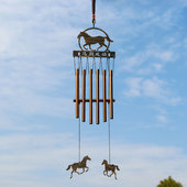 马到成功一帆风顺7管风铃挂饰金属铜管中式 装 饰户外庭院挂件