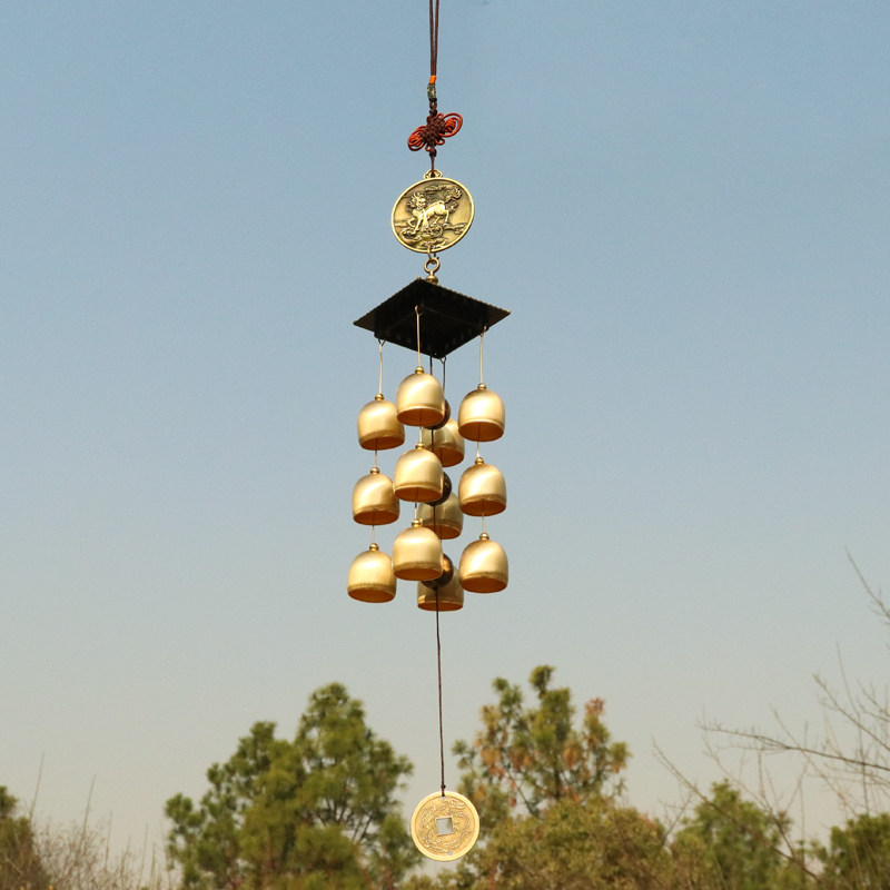 麒麟纯铜风铃挂饰门饰挂件店铺中式复古和风新年居家卧室挂门铃铛