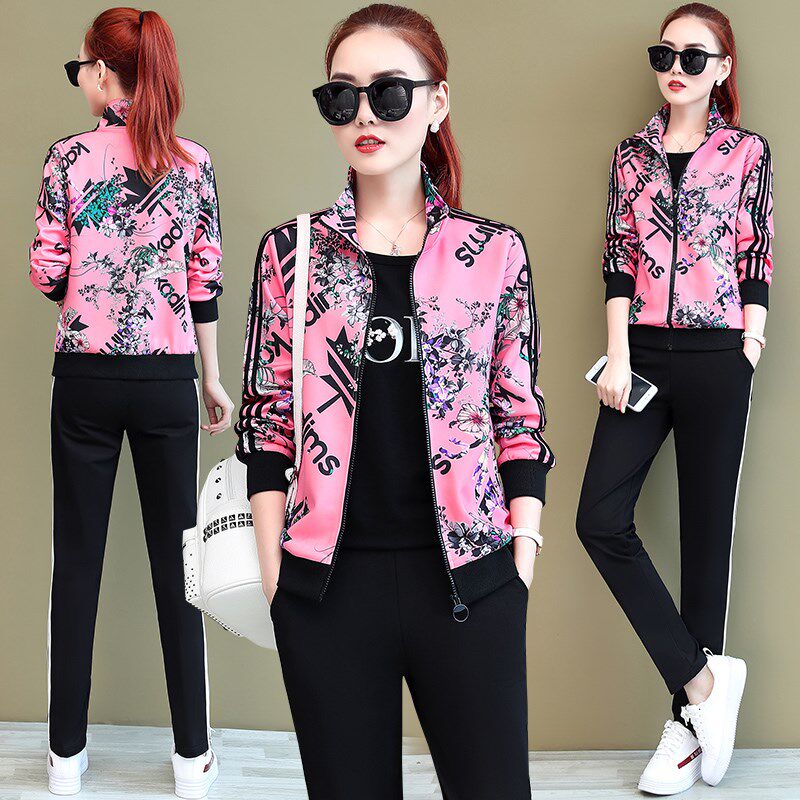 休闲运动服套装女春秋2020新款时尚潮流印花色长袖卫衣三件套气质|ruв категории Женская одежда, костюм/студенты школьную форму/обмундирования, досуг, спортивный костюм - от Buy2taobao.com для оказания профессиональной услуги покупки агента Taobao