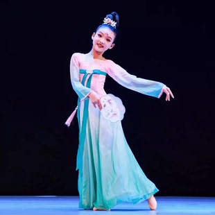 古典舞蹈服儿童练功服汉唐飘逸夏季中国风玉灵儿表演服汉服演出服
