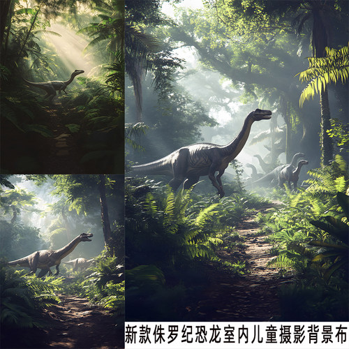侏罗纪恐龙背景布网红装饰写真