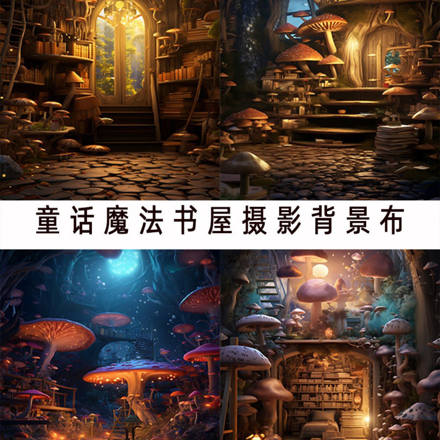 魔法书屋摄影背景内宝宝拍照自拍