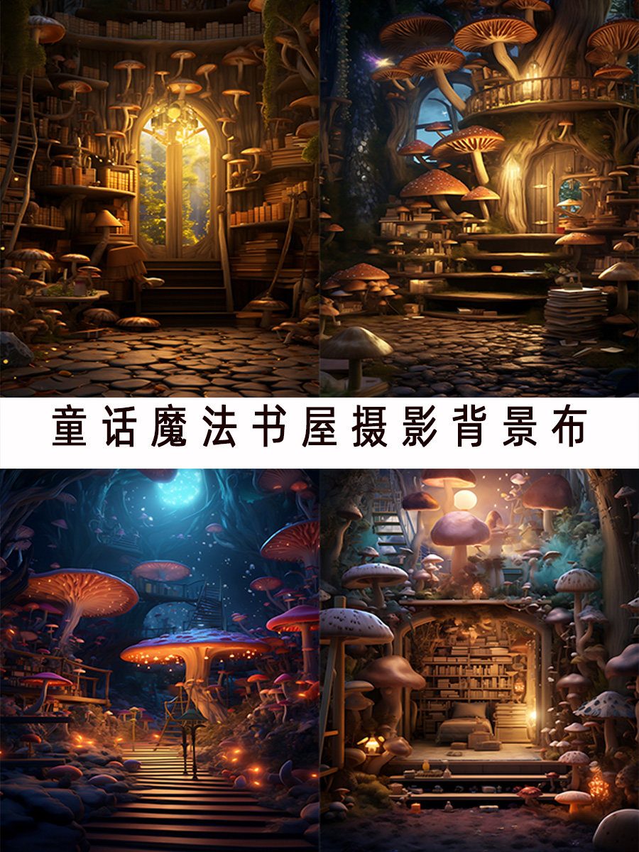 魔法书屋摄影背景内宝宝拍照自拍