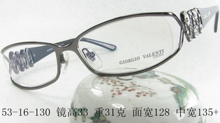 女 GIORGIO GV313 VALENTI 灰色 法国镂空宽边镶钻金属全框眼镜架
