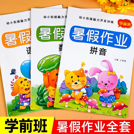 幼小衔接暑假作业全套 学前班练习册拼音数学幼升小衔接练习题幼儿园入学准备一年级每日一日一练教材练习册大班一本通测试卷