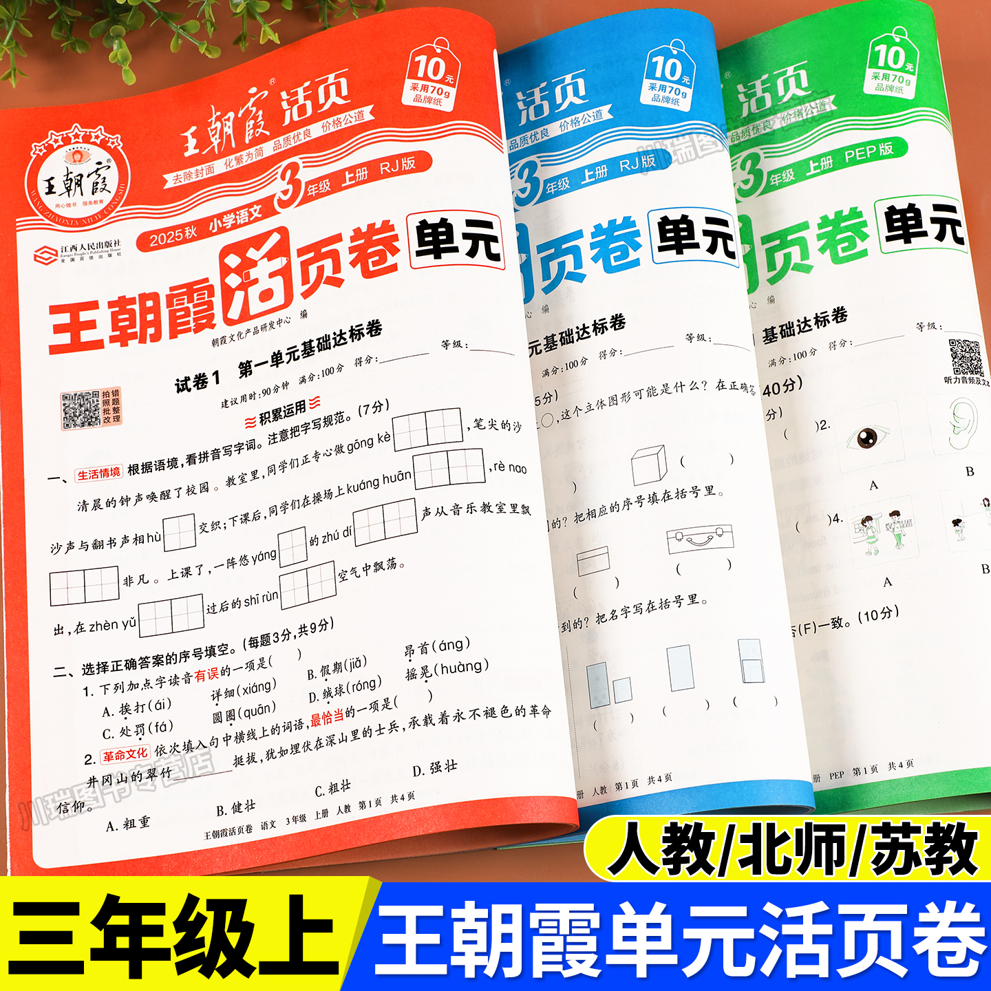 三年级上册试卷王朝霞官方正版