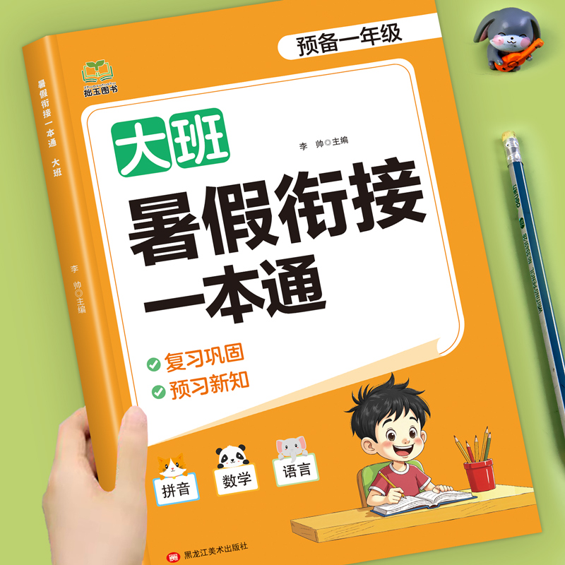 幼儿园大班暑假一本通幼小衔接学前班练习册暑假作业语言拼音数学识字每日一练教材全套幼升小衔接一日一练思维训练加减法练习题