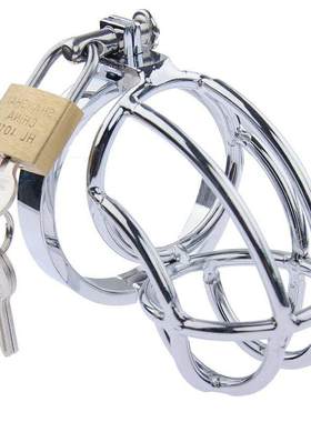 Stainless Steel Metal Cock Cage with Penis Bondage Sleeve Ba