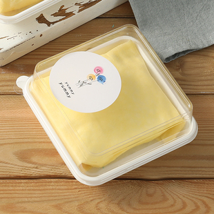 班戟包装盒一次性麻薯樱花泡芙常温蛋糕盒子 方形西点切块蛋糕盒