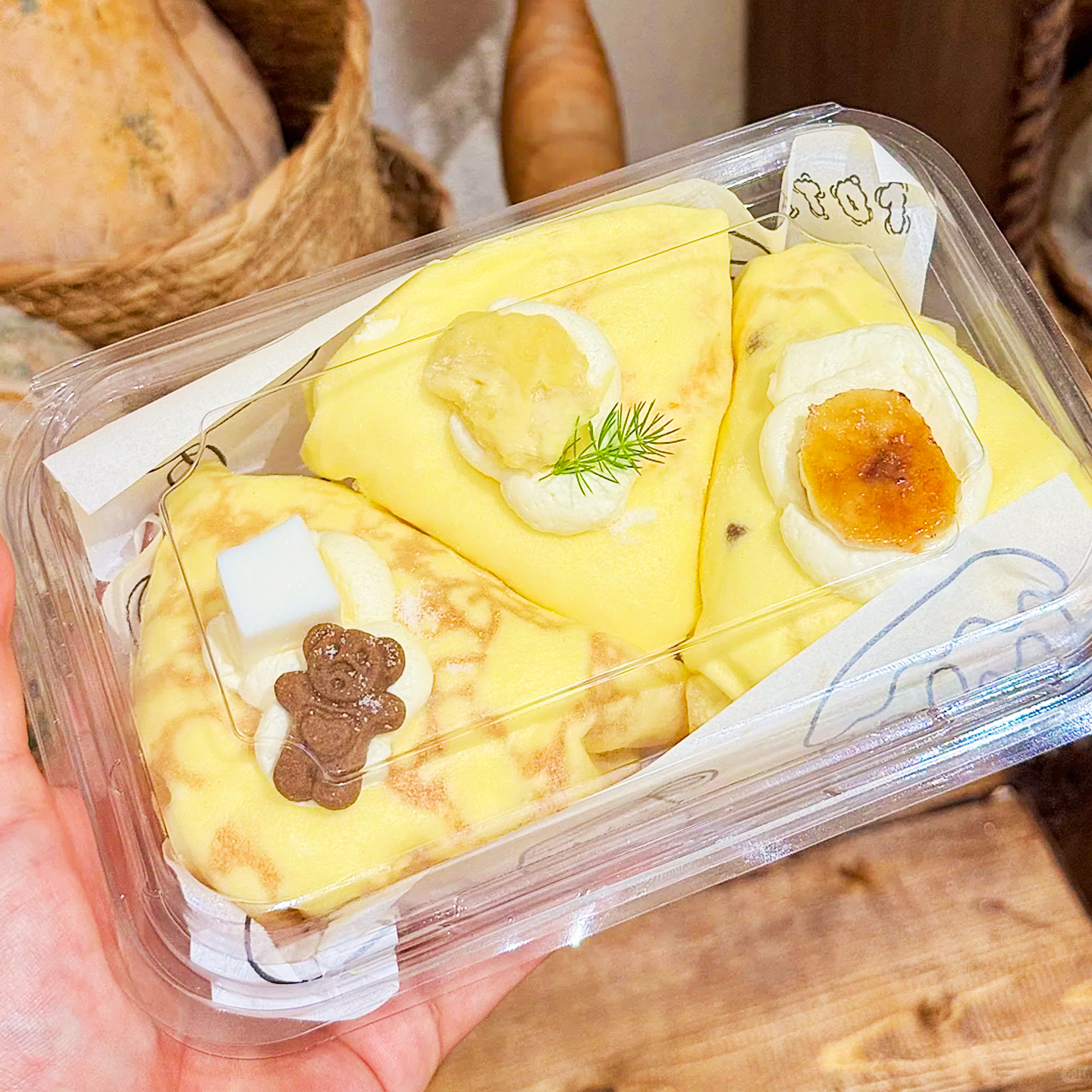 联新可丽卷包装盒香蕉榴莲千层打包盒透明长方三个装甜品蛋糕盒子