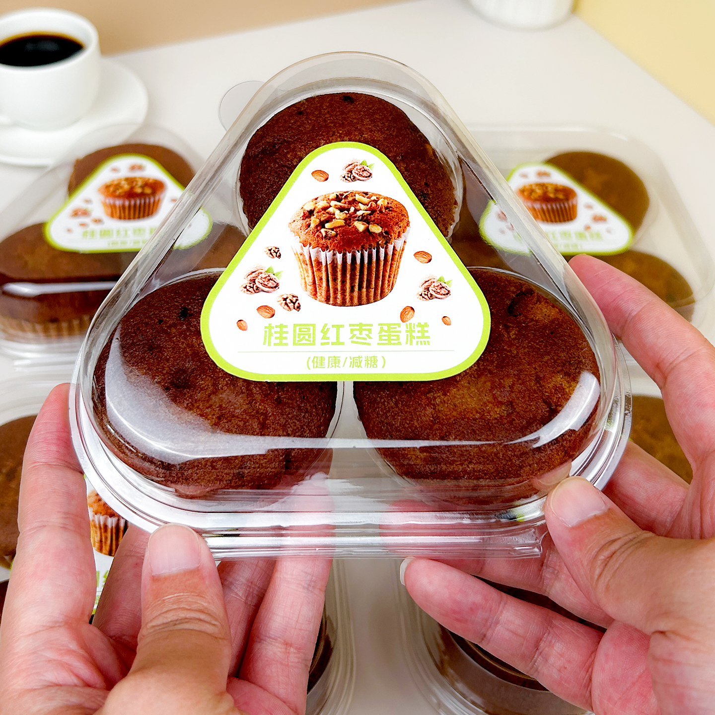 3粒4粒桂圆红枣蛋糕包装透明盒子