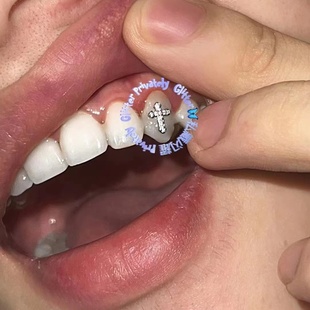 十字架 牙饰 小蛇 爱心牙钻自粘个性 饰 辣妹爆闪牙钻 牙齿装 镶钻款