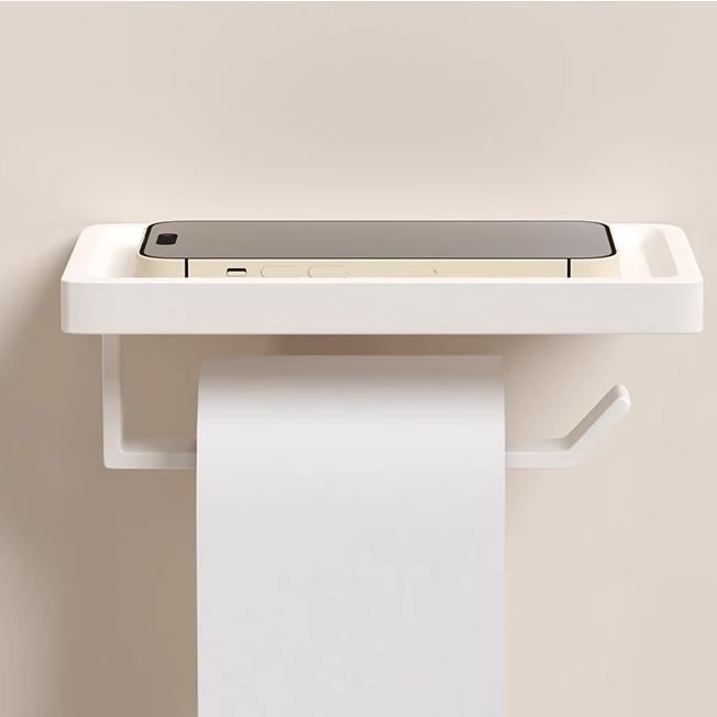 白色卫生间厕纸盒厕所纸巾盒防水免打孔置物架洗手间放抽纸卷纸架