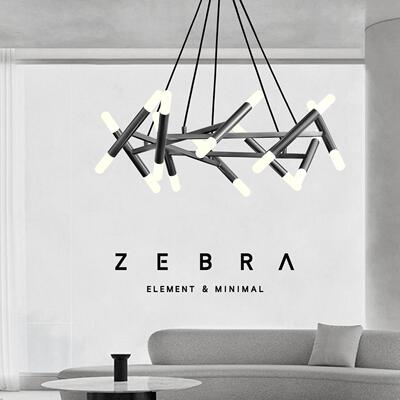 STAGGER×北欧轻奢全铜客厅吊灯创意个性黑色线条设计师别墅卧室