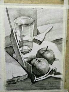 手绘静物素描 代画素描头像 石膏头像素描静物组合代画 拿图作画