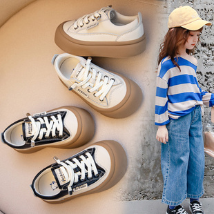 女童鞋子2026春季新款儿童真皮板鞋软底透气小白鞋男童运动休闲鞋