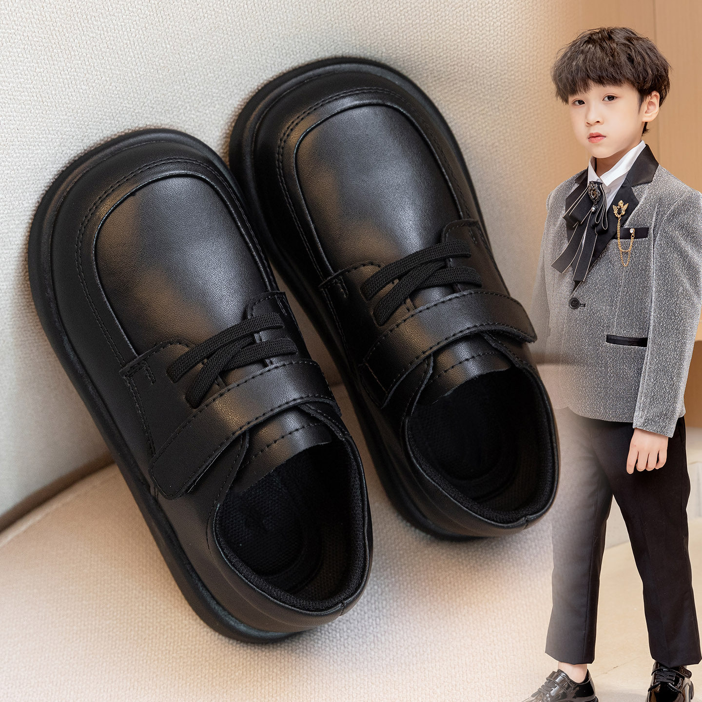 男童皮鞋春秋新款小学生校园男孩软底儿童黑色单靴英伦风演出童鞋,童鞋/婴儿鞋/亲子鞋,皮鞋,淘宝优惠券,粉丝福利购,淘宝优惠卷