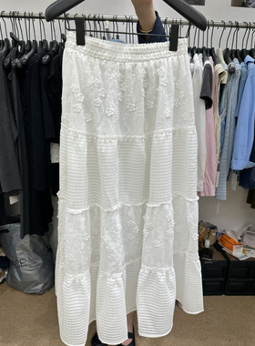 2026年春季新款韩版设计感小众蕾丝拼接半身裙女百搭显瘦中长裙