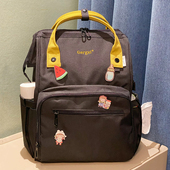 10色新款 麻衣立体妈咪包宝妈爸外出带娃大容量多功能双肩包可手提