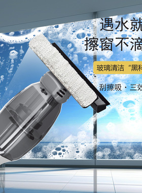 德国电动擦玻璃窗户机镜面擦吸刮一体长柄手持家用吸水无线清洁器