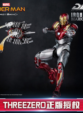 预定threezero蜘蛛侠英雄归来 钢铁侠Mark47 DLX收藏级可动模型