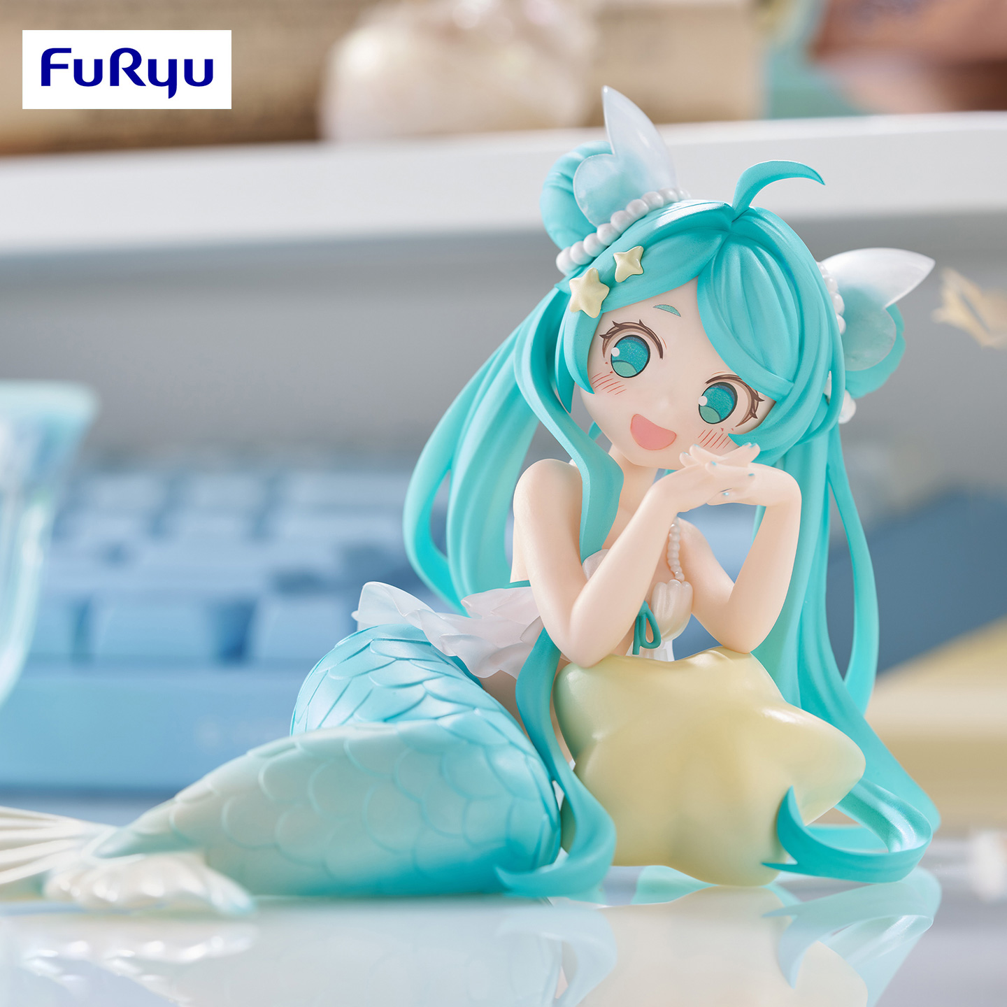 预定 FURYU 初音未来 桌面精灵  人鱼公主版 坐姿手办