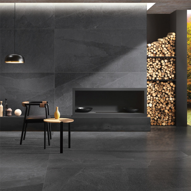 火山岩瓷砖750x1500 高级灰卫生间防滑地砖厕所客厅砂岩背景墙砖